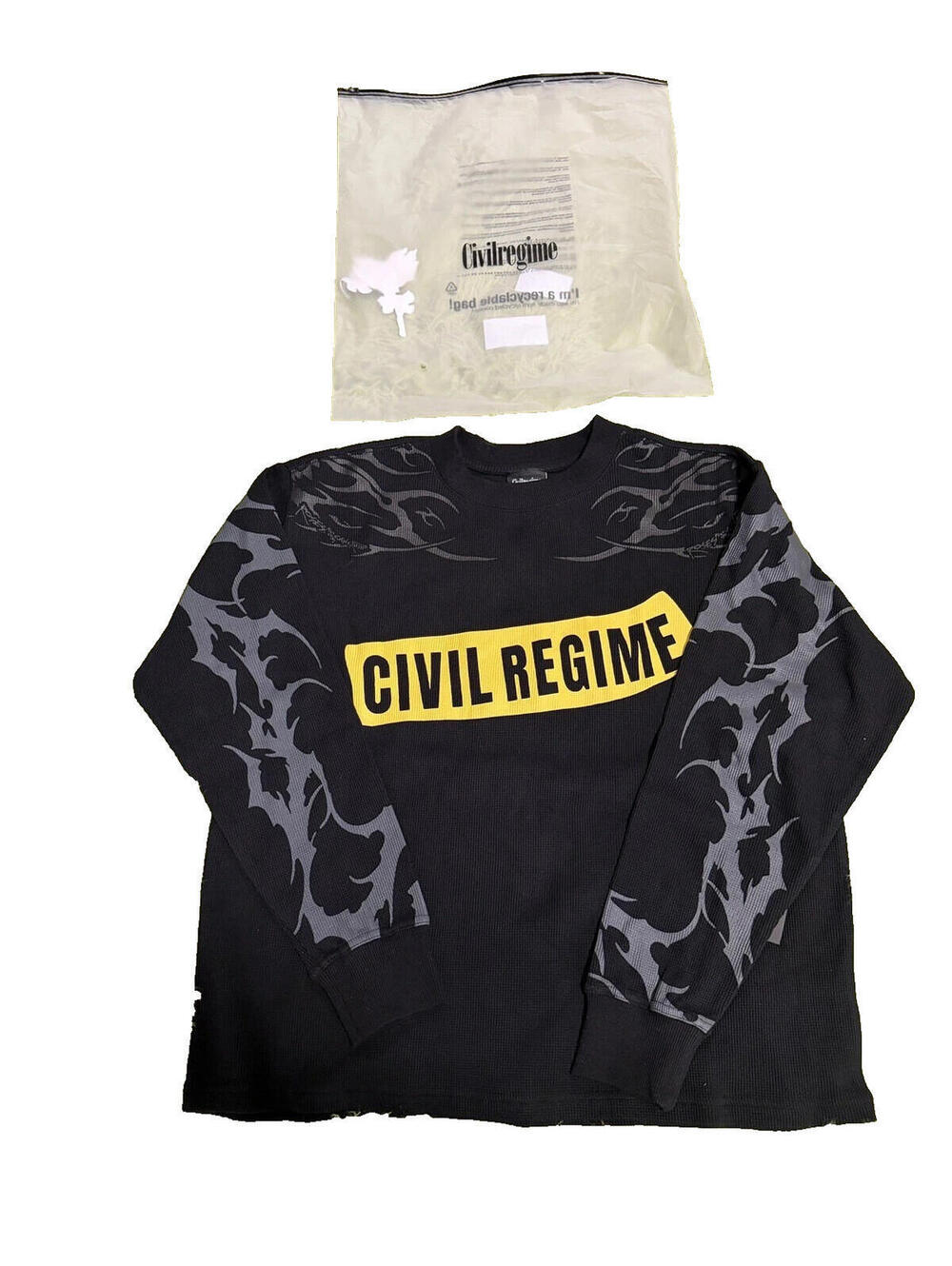 Civil Regime Dead Signal Waffle Thermal Sweater Blk M